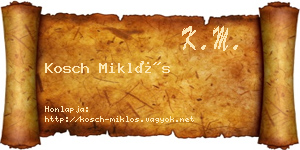 Kosch Miklós névjegykártya