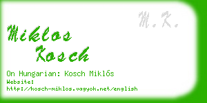 miklos kosch business card